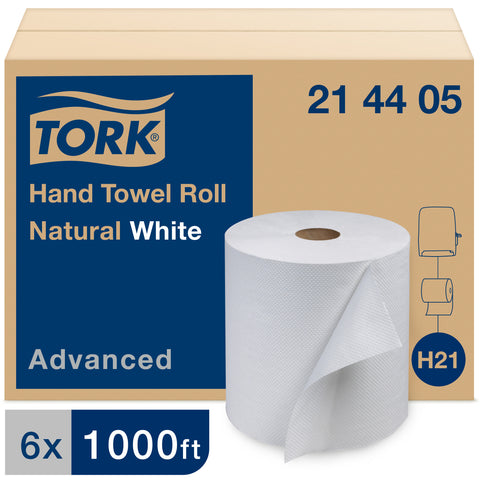 Tork White Advanced Hardwound Paper Towel Roll, 7.88 inch x 1000 feet -- 6 per case