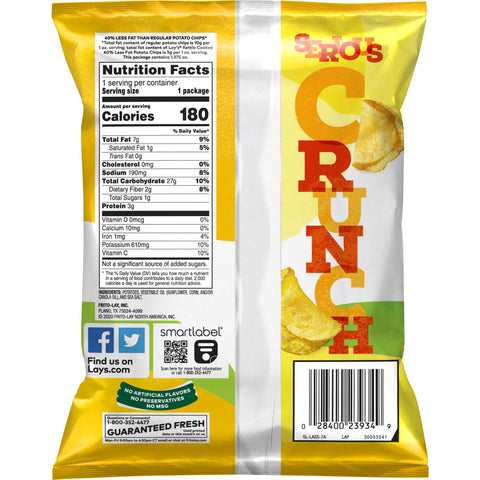 Lays Kettle Cooked Original Potato Chips, 1.375 Ounce -- 64 per case.