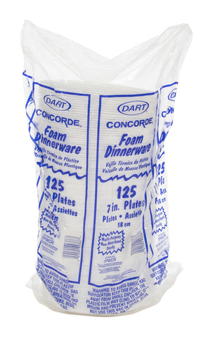 Dart Concorde® PLATE FOAM NON-LAMINATED WHITE 7
