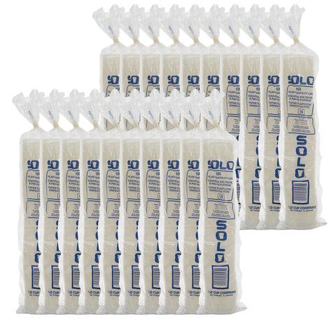 Solo® LID POLYSTYRENE FLAT W/ STRAW SLOT AND IDENTIFICATION BUTTONS