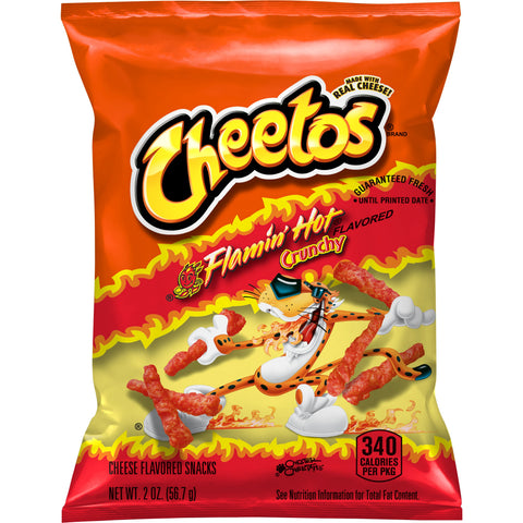 Cheetos Crunchy Flamin Hot Cheese Flavored Snacks, 2 Ounce - 64 per case