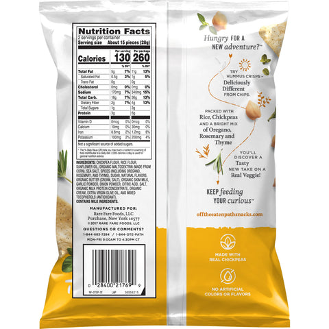 Off The Eaten Path Rosemary and Olive Oil Hummus Crisps, 2 Ounce -- 24 per case