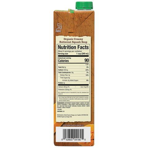 Pacific Foods SOUP BUTTERNUT SQUASH CREAMY ORGANIC