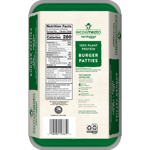 Incogmeato BURGER PATTY VEGAN