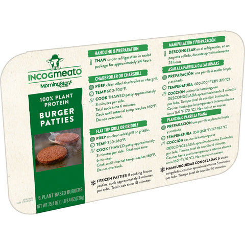 Incogmeato BURGER PATTY VEGAN