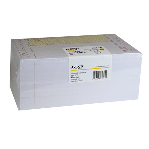 National Checking Company Guest Check Board - 1 Part Yellow, 20 Line, 5.25 x 8.5 inch -- 2000 per case.