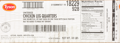 Chicken Leg Quarter Bulk 18229-0928