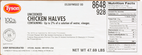 GFS CHICKEN 8-PIECE CUT MARINATED CVP 3.00-3.50 LB
