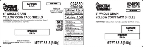 Shell Taco Corn Whole Grain Yellow 6