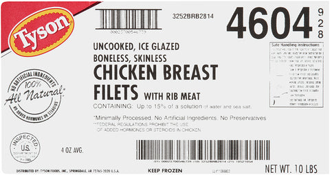Chicken Breast Fillet Boneless Skinless Up To 15% Marination If 4 Oz 4604-0928