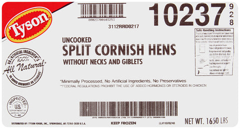 Cornish Hen Halves Wog 10237-0928