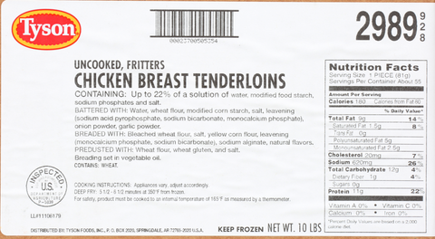 Chicken Tenderloin Steakhouse Fritters 2989-0928