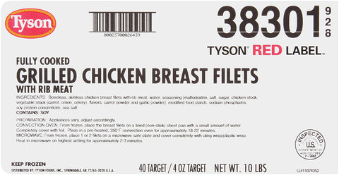 Chicken Breast Fillet Boneless Skinless Grilled Fc 4 Oz 38301-0928