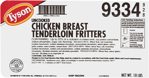 Tyson® CHICKEN TENDERLOIN BREADED FRITTER HOMESTYLE 10093340928