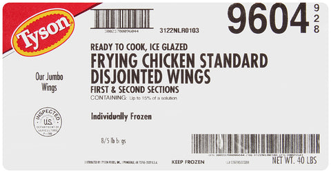Chicken Wing Iced Glazed 1st & 2nd Sections Disjointed 9604-0928