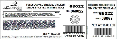 Chicken Patty Breaded Whole Grain Cooked Cn 1 Oz 68022