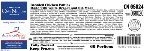 Advancepierre™ CHICKEN BREADED BREADED WHOLE GRAIN FC 3.1 OZ 10000068020