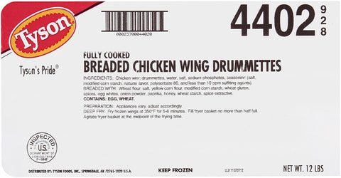 Chicken Wing Small Breaded 1st & 2nd Joint Fc 4402-0928