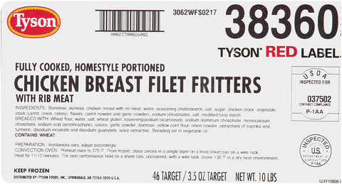 Chicken Breast Fillet Breaded Homestyle Boneless Skinless Select Cut Fc 3.5 Oz 38360-0928
