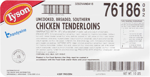 Chicken Tenderloin Breaded Southern 76186-0082