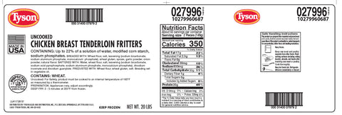 Tyson® CHICKEN BREAST TENDERLOIN FRITTER RAW 10279960687