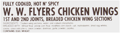 Tyson® CHICKEN WING WW FLYERS® SMALL BREADED HOT 'N SPICY 1ST & 2ND JOINTS 10045240928