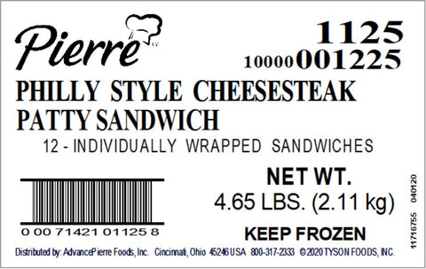 Pierre Philly Style Cheesesteak Sandwich, 6.2 Ounce -- 12 per case.