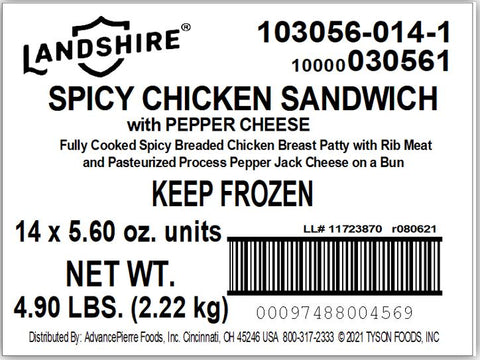 Landshire® SANDWICH SPICY BREADED CHICKEN IW 5.4 OZ 10000030561
