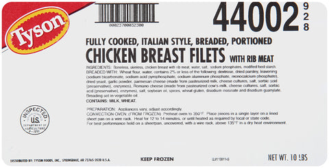 Tyson Select Cut Italian Style Breaded Filet, 5 Pound -- 2 per case.