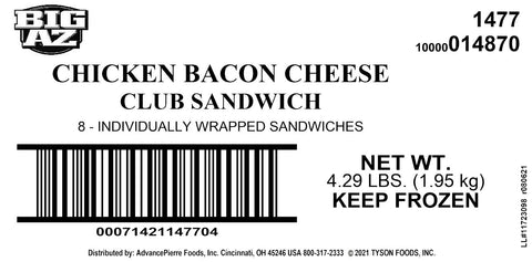 Big Az® SANDWICH CHICKEN BACON CHEDDAR CLUB IW 10000014870
