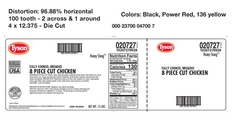 Tyson® CHICKEN 8-WAY CUT HONEY STUNG® W/ WINGS 10207270928