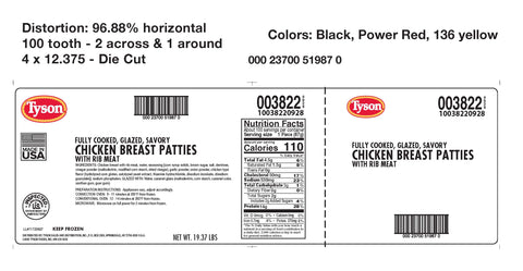 Tyson® CHICKEN PATTIE SAVORY TASTY GLAZE™ W/ GRILL MARKS FC 3.1 OZ 10038220928