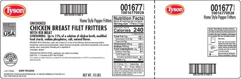 Chicken Breast Fritter Breaded Homestyle Pepper 4 Oz 1677-0928