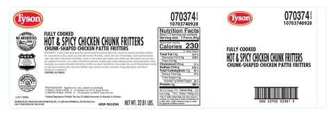 Tyson® CHICKEN NUGGET HOT 'N SPICE BREADED WHOLE GRAIN CN 0.69 OZ 10703740928