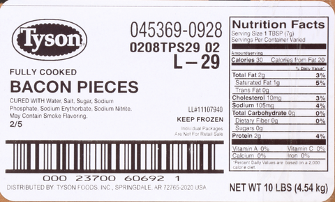 Tyson® BACON PIECES SMALL FC 10453690928