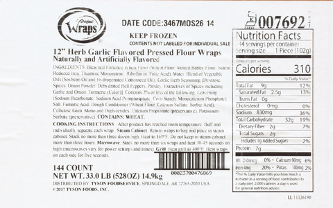 Mexican Original® TORTILLA FLOUR HERB GARLIC 12