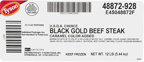 Beef Steak Black Gold® Usda Choice 6 Oz 48872-0928