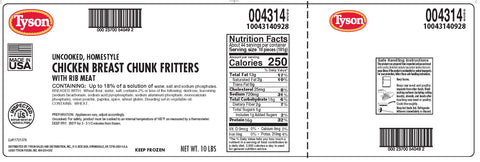 Tyson® CHICKEN BITES BREADED HOMESTYLE HANDHELD CHICKEN 10043140928