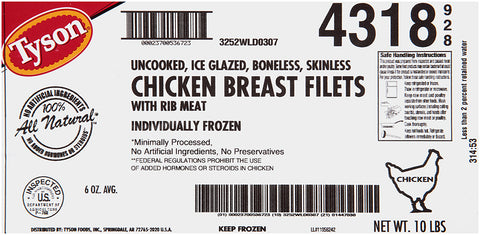 Chicken Breast Boneless Skinless Rtc Iqf 6 Oz 4318-0928