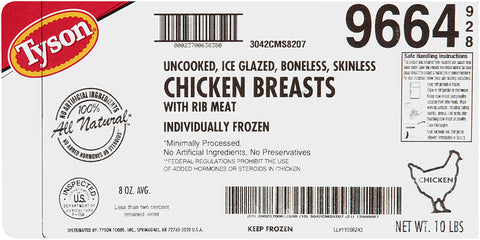 Chicken Breast Boneless Skinless Whole If 8 Oz 9664-0928