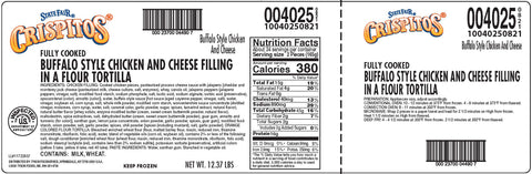 Crispitos® Buffalo Style Chicken & Cheese Flour Tortillas Fc 4025-0821