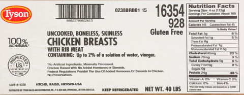 Chicken Breast Boneless Skinless Esl 9-14 Oz 16354-0928