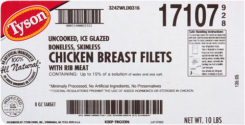 Chicken Breast Boneless Skinless Single Lobe 8 Oz 17107-0928