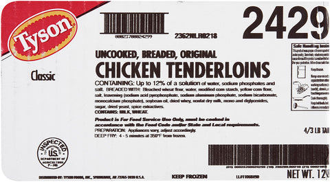 Tyson® CHICKEN TENDERLOIN BREADED ORIGINAL 1.6 OZ 10024290928