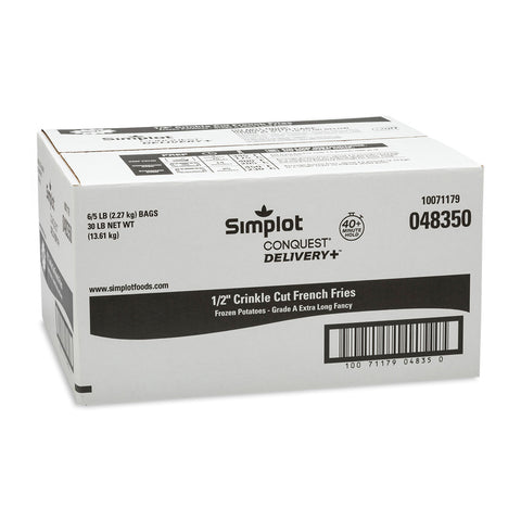 Conquest Delivery Plus Clear Coated Crinkle Cut Fries, 5 Pound -- 6 per case