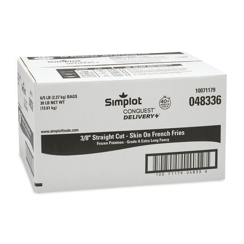 Conquest Delivery Plus Clear Coated Skin On Straight Cut Fries, 5 Pound -- 6 per case