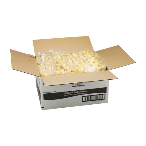 Conquest Delivery Plus Clear Coated Crinkle Cut Fries, 5 Pound -- 6 per case