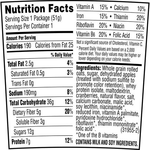 Quaker® QUAKER OATS XPRS APPLE CRANBERRY12/1.79Z