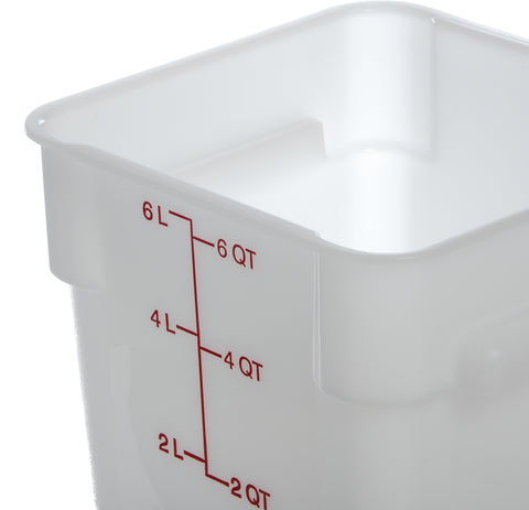 StorPlus™ CONTAINER FOOD STORAGE SQUARE POLYETHYLENE WHITE 6 QT