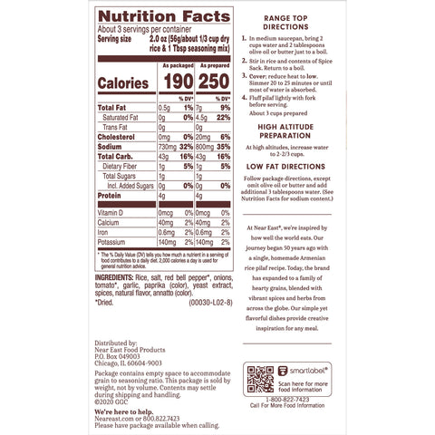 Near East Spanish Pilaf - 6.75 Oz Pack -- 12 Case